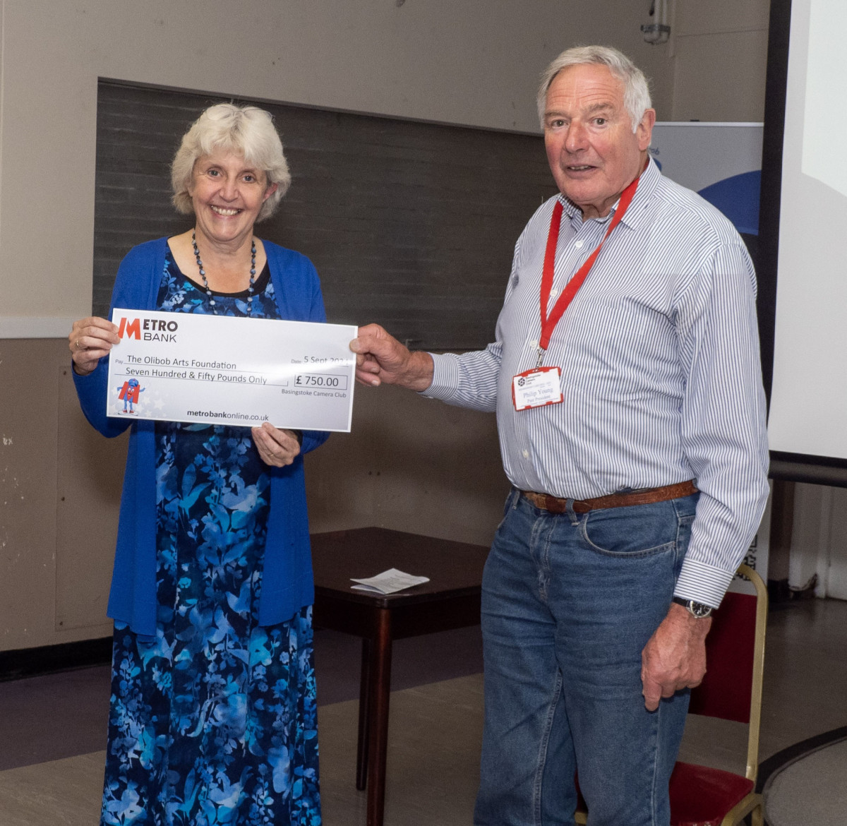 Basingstoke Camera Club makes £750 Donation to The Olibob Arts Foundation